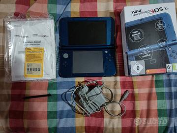 new nintendo 3ds xl blu con scatola e accessori