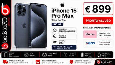 Apple iPhone 15 Pro Max Titanio Blu 512 GB