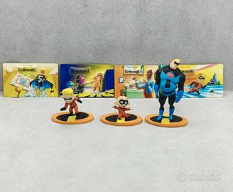 Lotto 3 personaggi/4 cards Gli Incredi*bili Disney