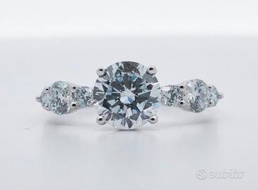 Anello diamanti 2.11 ct totali – centrale 1.51 ct