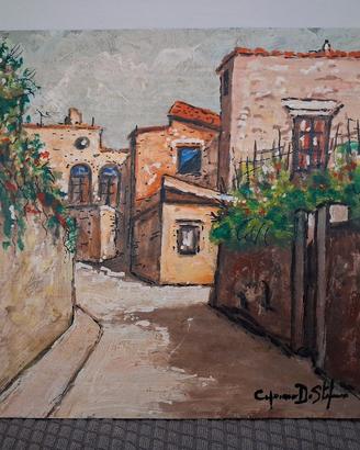 Quadro ad olio "Periferia di Caserta"