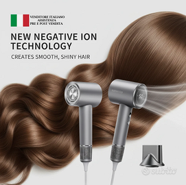 Asciugacapelli ionico tipo dyson 1600w grigio