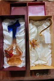 Coppia di vasetti di vetro soffiato