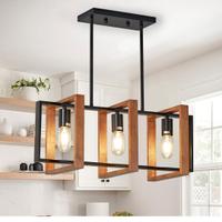 GHiycotdl Lampadari Da Cucina,Legno Metallo Piscin