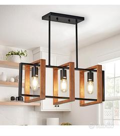 GHiycotdl Lampadari Da Cucina,Legno Metallo Piscin