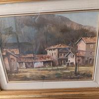 Quadro olio su tela "Cascinali varesini", firmato,