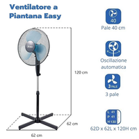 ARDES AR5EA40P Ventilatore a Piantana 40 cm