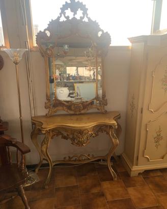 console con specchio stile veneziano