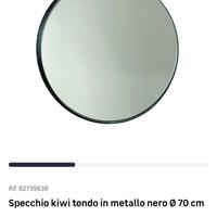 Specchio rotondo Ø70 cm in metallo nero