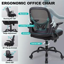 Sedia da ufficio, sedia ergonomica da scrivania