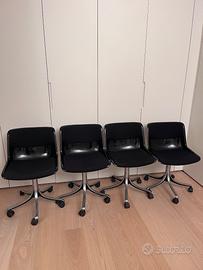 4 sedie ruote MODUS TECNO design OSVALDO BORSANI