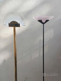 Coppia lampade da terra vintage – ottone e nera