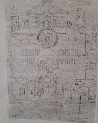 incisione raffigurante facciata duomo di Cremona