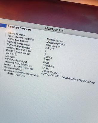 MacBook Intel i7 | 8GB RAM | Affidabile, pulito, p