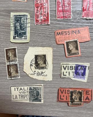 Lotto 30 frammenti di francobolli Regno d’Italia