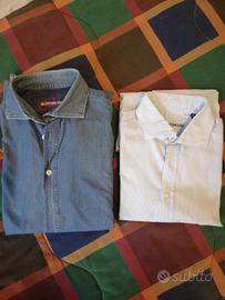Set camicia bastoncino made in Italy blu denim  M