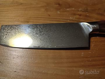 Coltello Nakiri in Acciaio Damasco – Forgiato a Ma