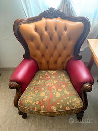 Poltrona elegante stilo classico barocco