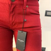 Pantaloni Saint Laurent Paris rosso skinny 36/38