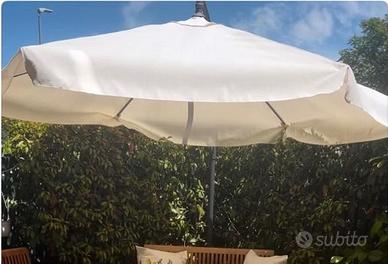 Ombrellone da Terrazza con Base in Metallo-Pietra