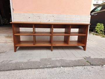 MOBILE TV IN LEGNO MASSICCIO CON OTTO SCOMPARTI