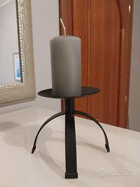 Porta candela in metallo nero Ikea