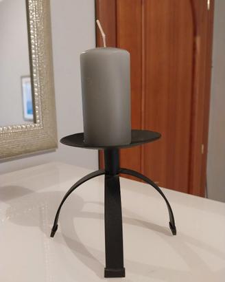 Porta candela in metallo nero Ikea