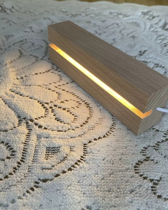 Base legno a led con interruttore USB per lampada
