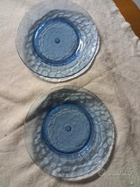 coppia piatti in vetro di murano originale la murr