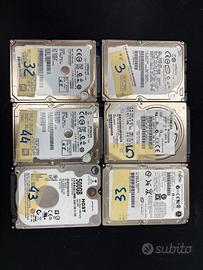 Lotto 2 composto da n. 6 HDD da 2,5'' varie marche
