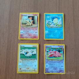 lotto 4 carte pokemon vintage neo genesis - cyndaq