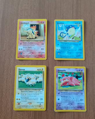 lotto 4 carte pokemon vintage neo genesis - cyndaq