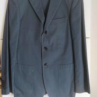 Completo giacca e pantaloni blu di cotone 