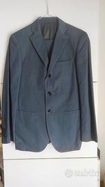 Completo giacca e pantaloni blu di cotone 