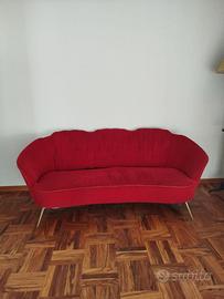 Divano vintage rosso anni ‘50/’60