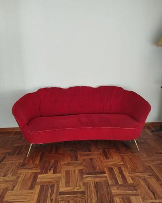 Divano vintage rosso anni ‘50/’60