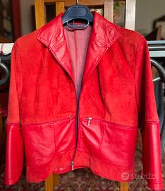 Giacca in pelle rossa