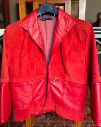 Giacca in pelle rossa