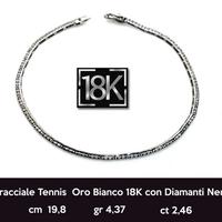 BRACCIALE TENNIS  18 KT 750  DIAMANTI NERI  nuovo