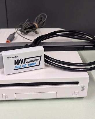 Nintendo Wii + adattatore HDMI, senza controller