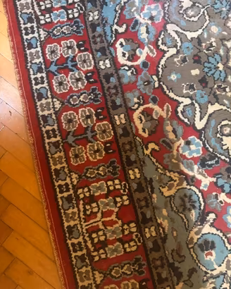 Tappeto Persiano Vintage - celeste rosso tortora