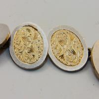 Stupendi gemelli antichi Inglesi oro su argento