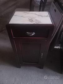 COMODINO ANTICO CON PIANO IN MARMO ..