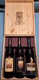 Cassetta in legno Castello Banfi 3 bottiglie vino