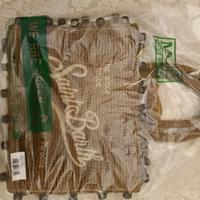Borsa colette in rafia marrone con perline
