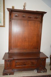 Cassapanca/appendiabiti a pannello in legno