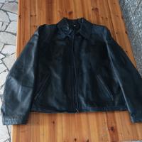 Giacca pelle nera uomo taglia 50