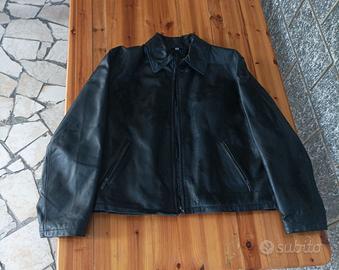 Giacca pelle nera uomo taglia 50