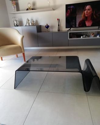 tavolino da salotto in vetro  fumé 