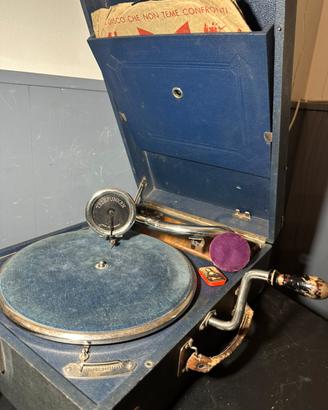 Grammofono d'epoca a valigia Telefunken Made Germ